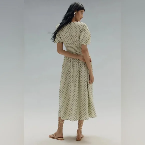 OPEN TO OFFERS NWT Anthropologie Katerina Button-Front Textured Dress Sz Small - Picture 3 of 4